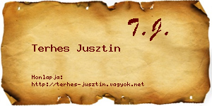 Terhes Jusztin névjegykártya